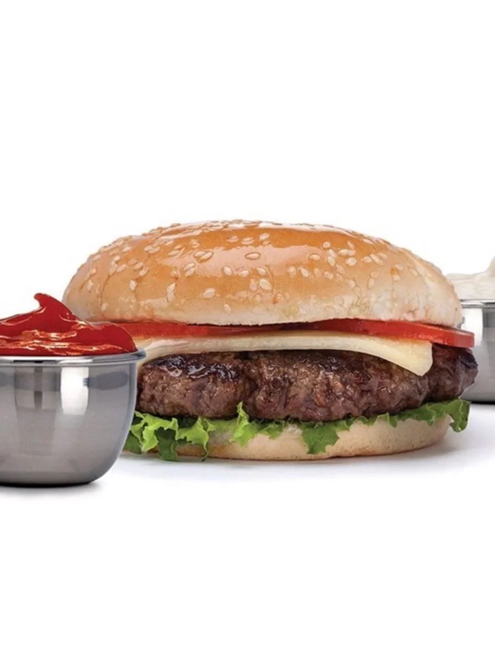 Joie Stainless Steel Condiment Set with Red and Green Silicone Lids